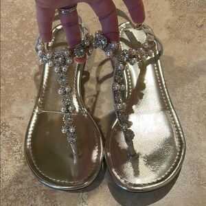 Elegant Gold Embellished Sandals